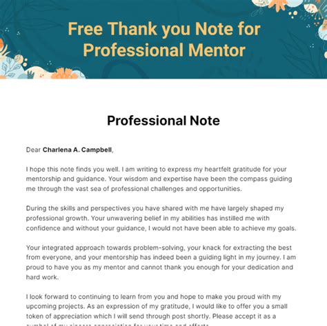 Professional & Respectful Notes for a Mentor or Leader