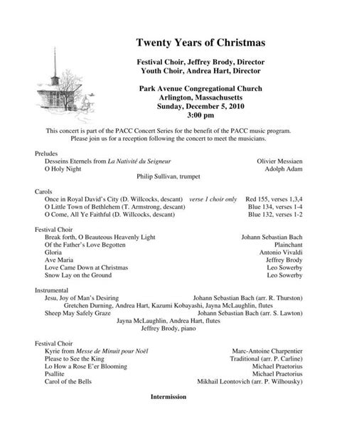 Program Notes for a Holiday Concert