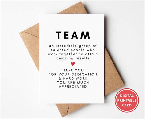 Quick & Easy Messages for a Team Card