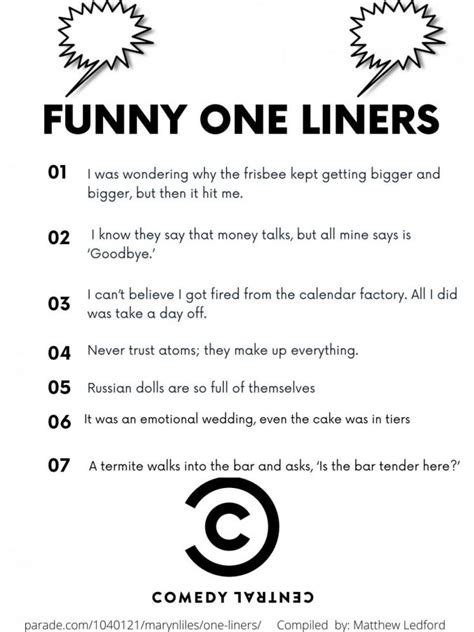 Quick & Quirky One-Liners