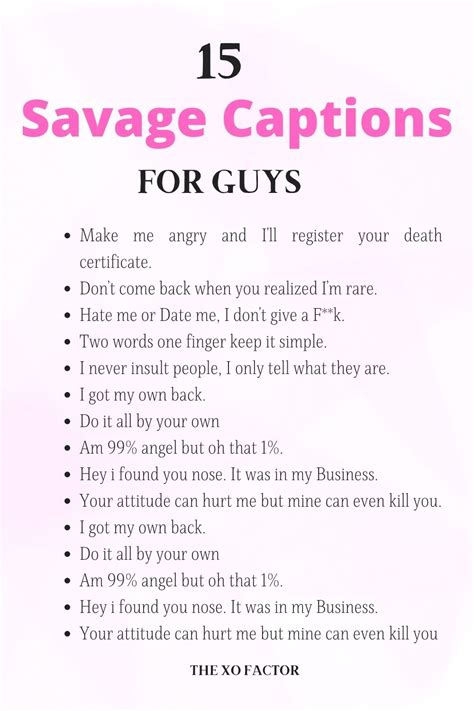 Short & Savage Social Media Captions