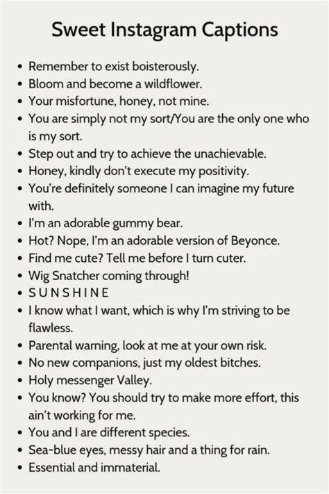 Short & Sweet Captions for Instagram & Texts