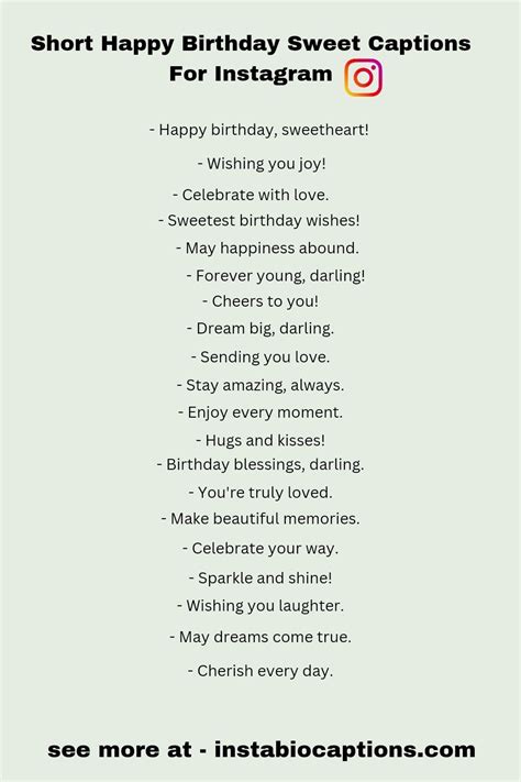 Short & Sweet Captions for Your Birthday Post