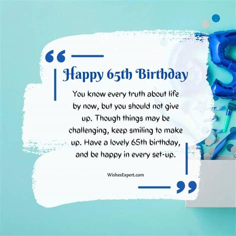 Short, Sweet & Simple 65th Birthday Messages