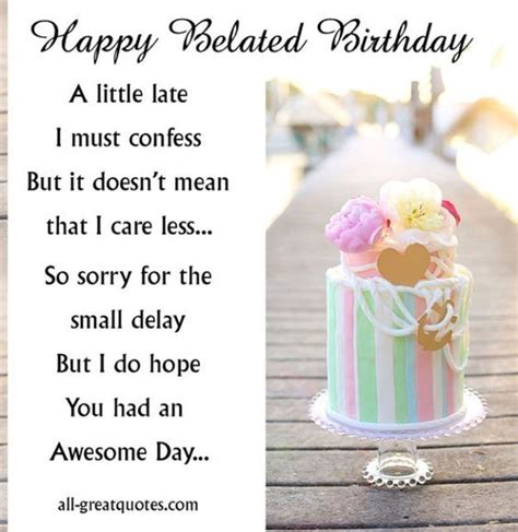 Short, Sweet & Sincerely Belated