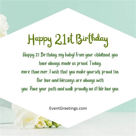 Short, Sweet & To the Point: Perfect 21st Birthday Texts for Your Son