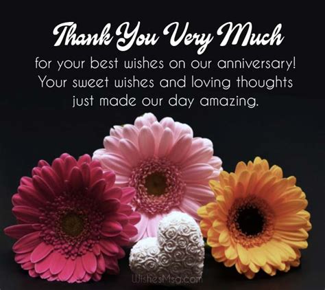 Specific Thank You Messages for an Anniversary Gift