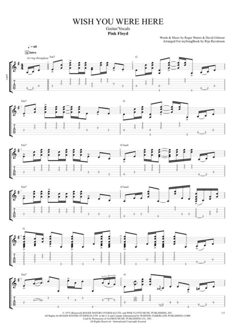 Strumming the Heartstrings: Thoughtful 'Wish You Were Here' Guitar Tab Messages for Every Connection