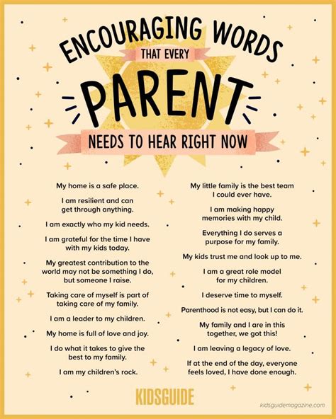 Supportive Words for the Parents and Family