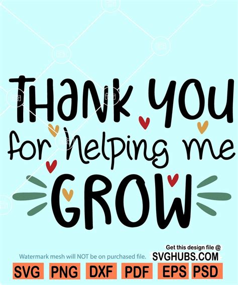'Thank You' Notes for Helping Me Grow