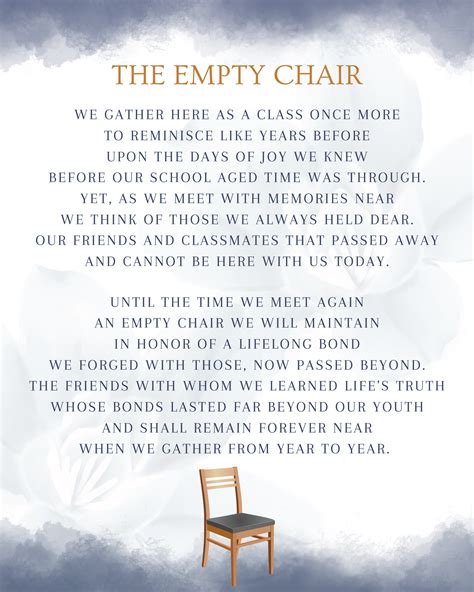 The Empty Chair: For Holidays & Celebrations They're Missing