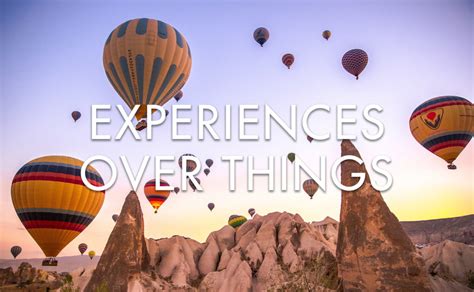 The "Experiences Over Things" Adventure Menu
