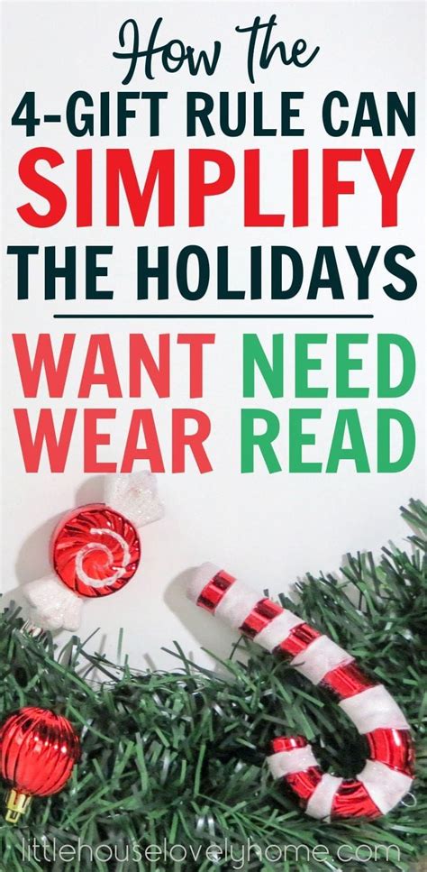The "Four Gifts" Rule: Want, Need, Wear, Read