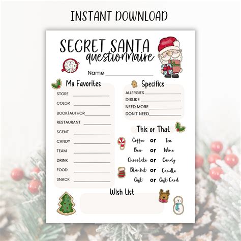 The "Just for Fun" Secret Santa & Office Exchange Form