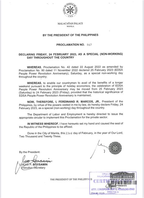 The Official Palace Proclamation
