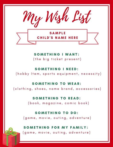 The "Something You Want, Something You Need" Family Tradition Template