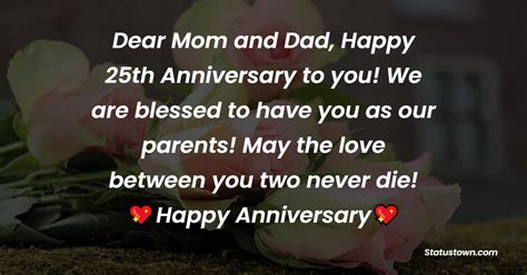 To Mom & Dad: Wishes for Your Parents' 25th Anniversary