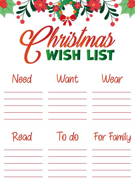 Unlock Holiday Magic: The Best Free Christmas Wish List Printable Templates for Every Age