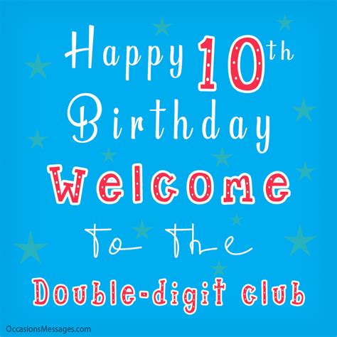 Welcome to the Double Digits Club: Fun 10th Birthday Greetings