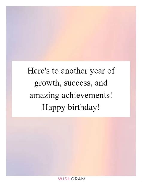 Wishes Celebrating Another Year of Growth