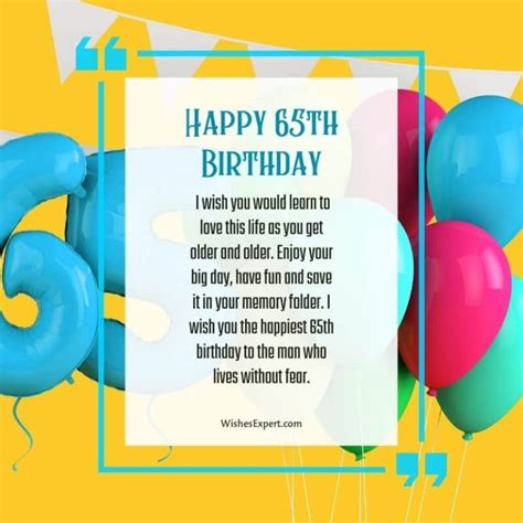 Wishes for a Spouse: Celebrating 65 Years By Your Side