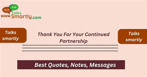 Wishes for Continued Partnership & Shared Success