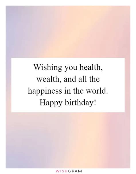 Wishes for Health, Wealth & Prosperity