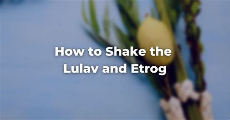 Wishes Inspired by the Lulav and Etrog