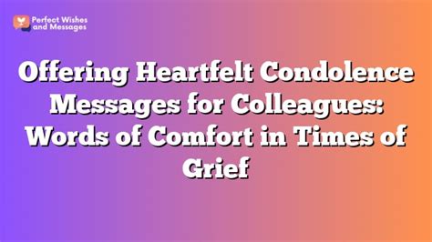 Words of Comfort for Times of Sorrow