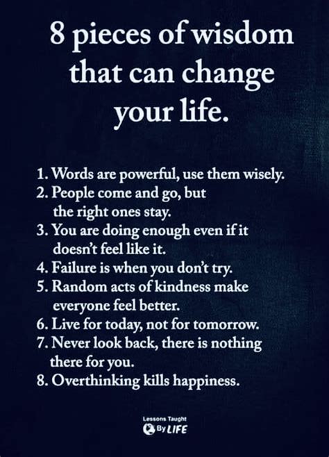 Words of Wisdom and Life Advice to Live By