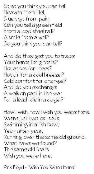 Finding the Right Note: 50+ “I Wish You Were Here” Lyrics for When You’re Missing Someone