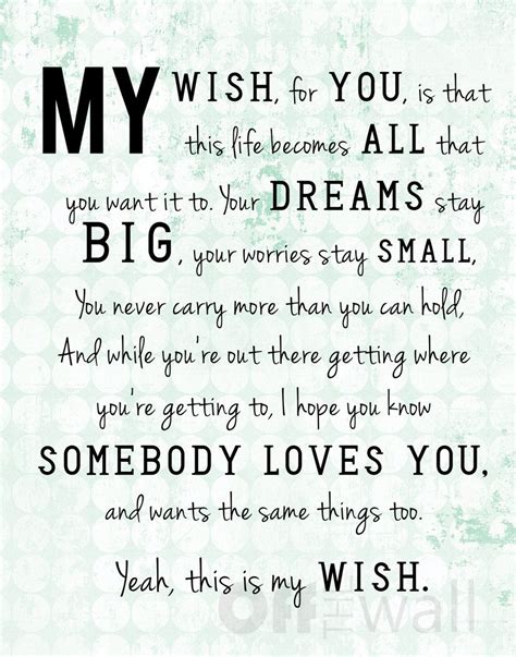Heartfelt Messages Inspired by the Lyrics to 'My Wish for You' by Rascal Flatts