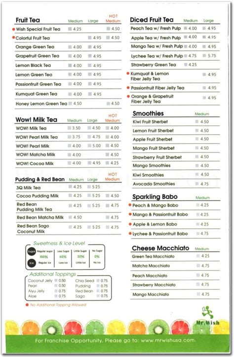 The Mr. Wish Menu: A Handcrafted Wish for Every Moment