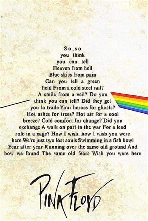 We're Just Two Lost Souls: 50+ Ways to Use Pink Floyd's 'Wish You Were Here' Lyrics in a Card or Message