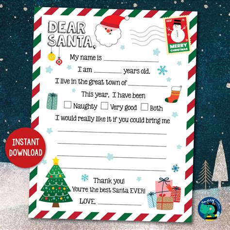 The Ultimate Printable Wish List to Santa Claus: 50+ Magical Ideas for Your Child's Letter