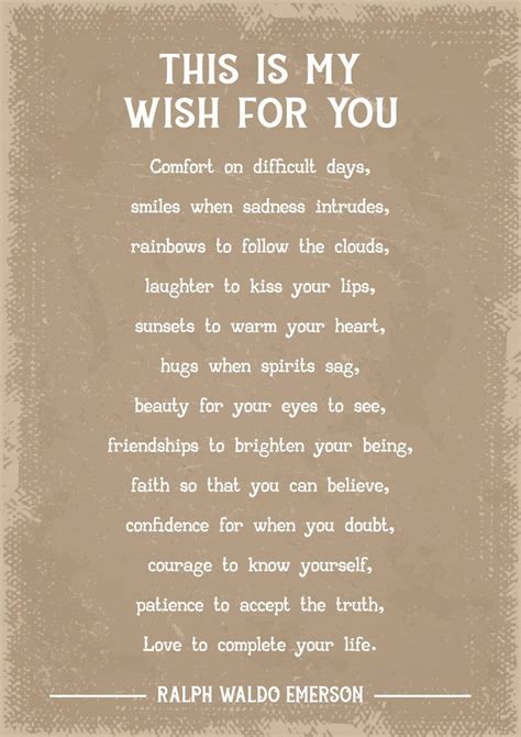 This Is My Wish For You Ralph Waldo Emerson