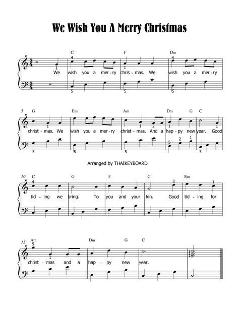 What to Write in a Card with "We Wish You a Merry Christmas" Piano Sheet Music