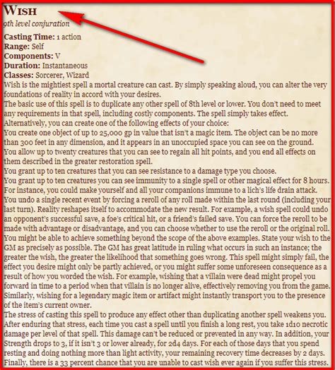 Making Your Wildest Dreams Come True: A Player's Guide to the Wish Spell 5e