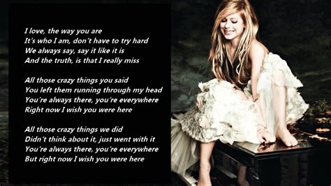 Wish U Were Here Lyrics Avril Lavigne
