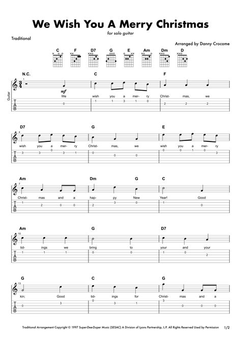 We Wish You a Merry Christmas: Guitar Tabs and Heartfelt Holiday Greetings for Musicians